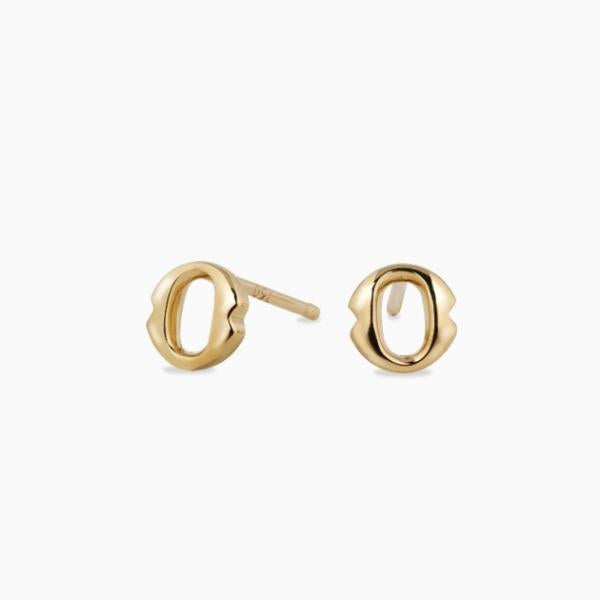 18ct yellow gold small ‘O’ stud earrings from the Iconica Collection. 5mm