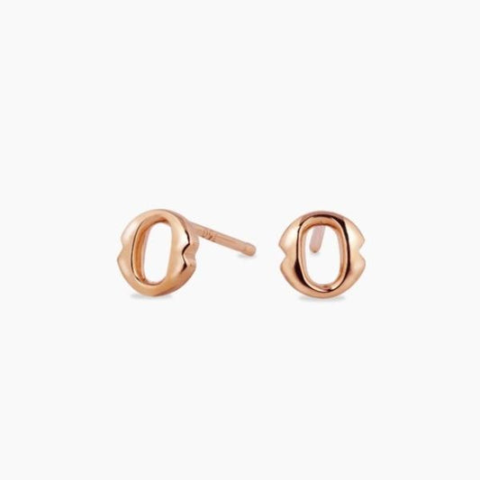 18ct rose gold small ‘O’ stud earrings from the Iconica Collection. 5mm