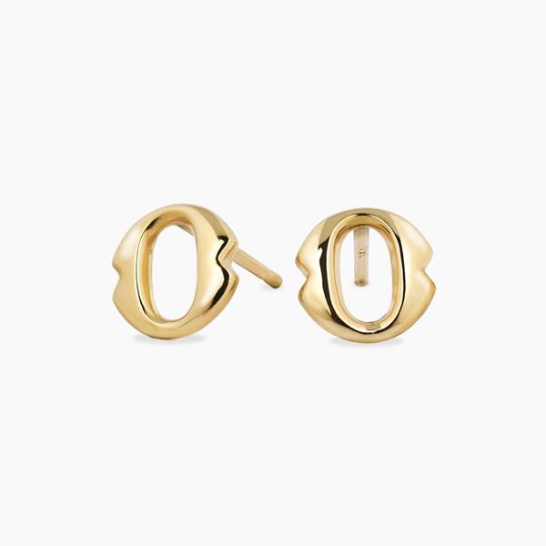 18ct yellow gold large ‘O’ stud earrings from the Iconica Collection