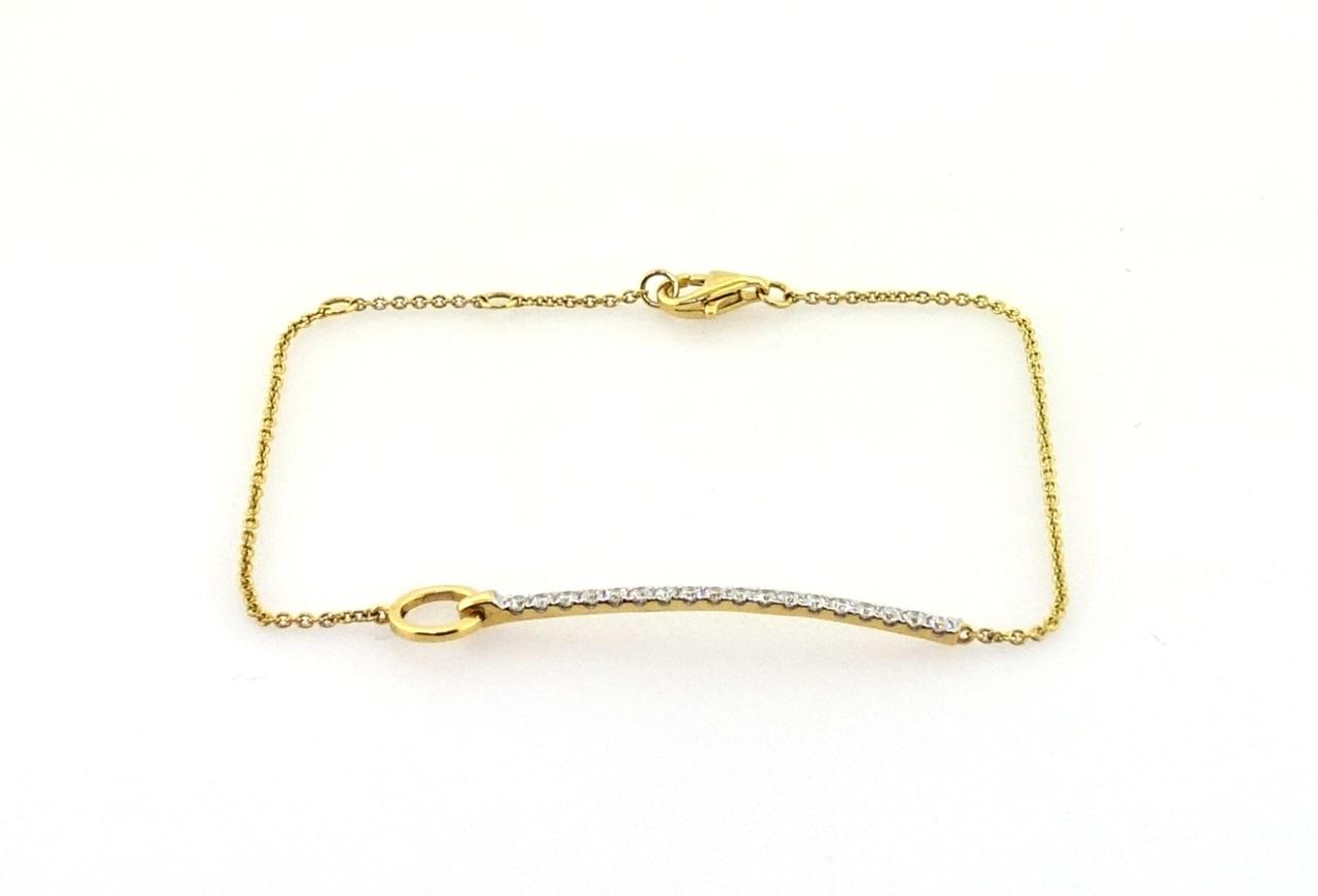 18ct yellow gold diamond bar bracelet