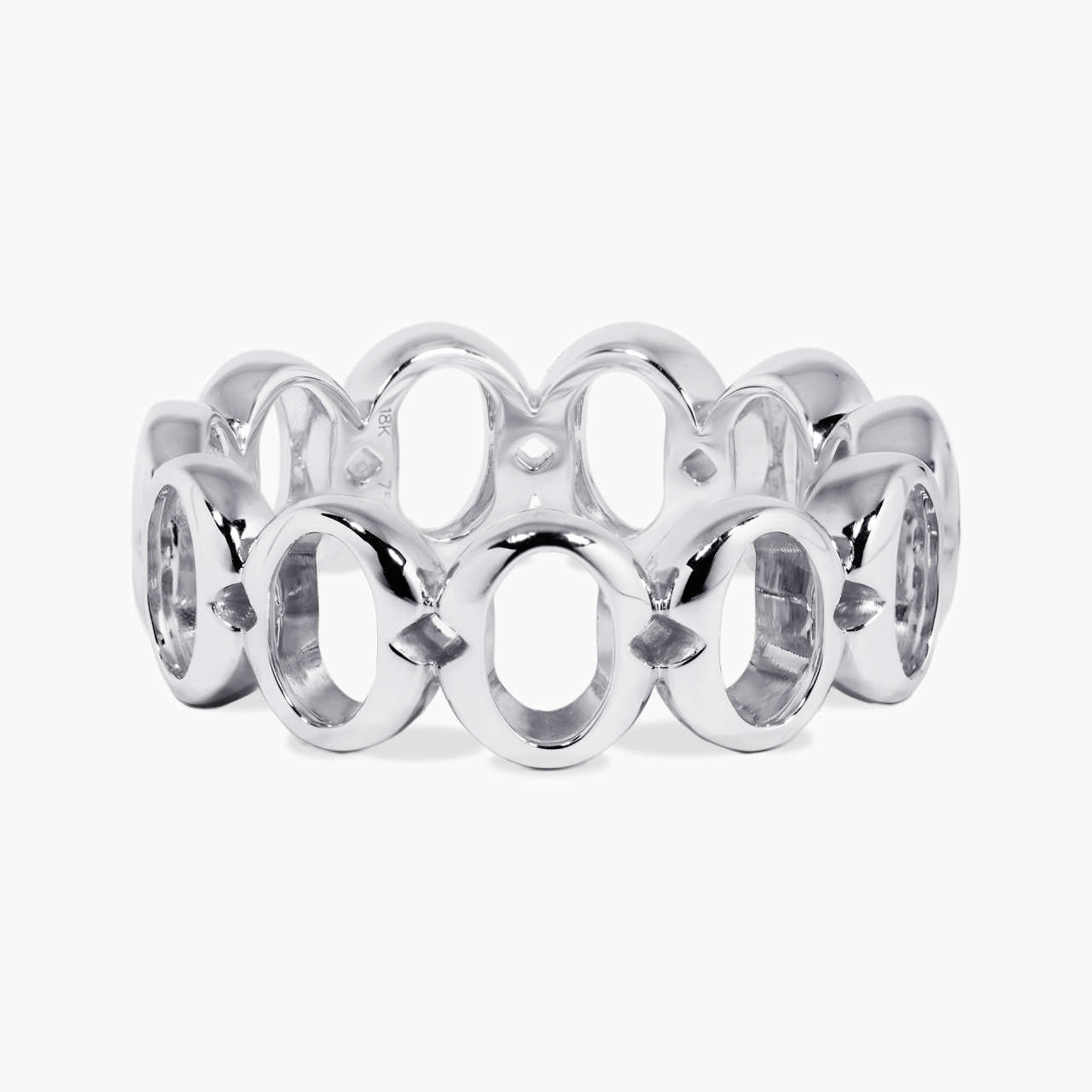 18ct white gold thick ‘O’ ring from the Iconica Collection - Large