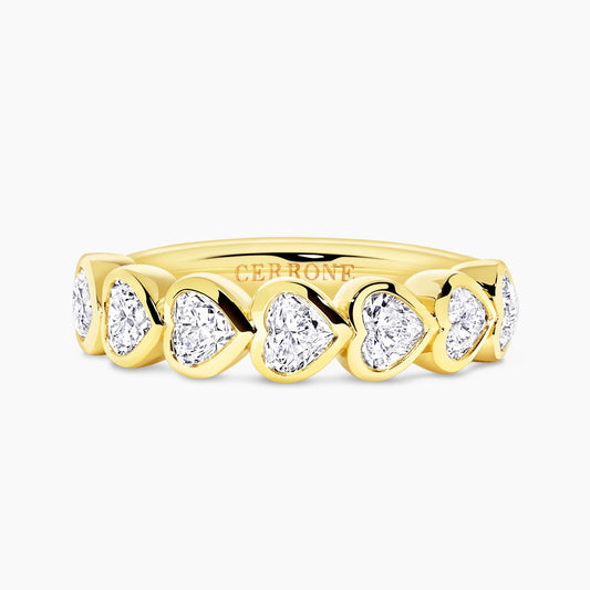 18ct yellow gold heart shape bezel set diamond ring