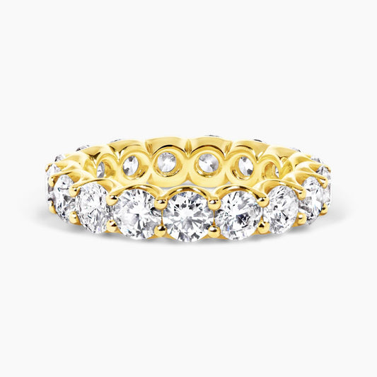 18ct yellow gold round brilliant cut diamond full circle ring
