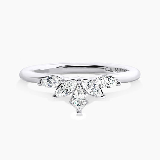 18ct white gold kite and marquise shaped diamond ring