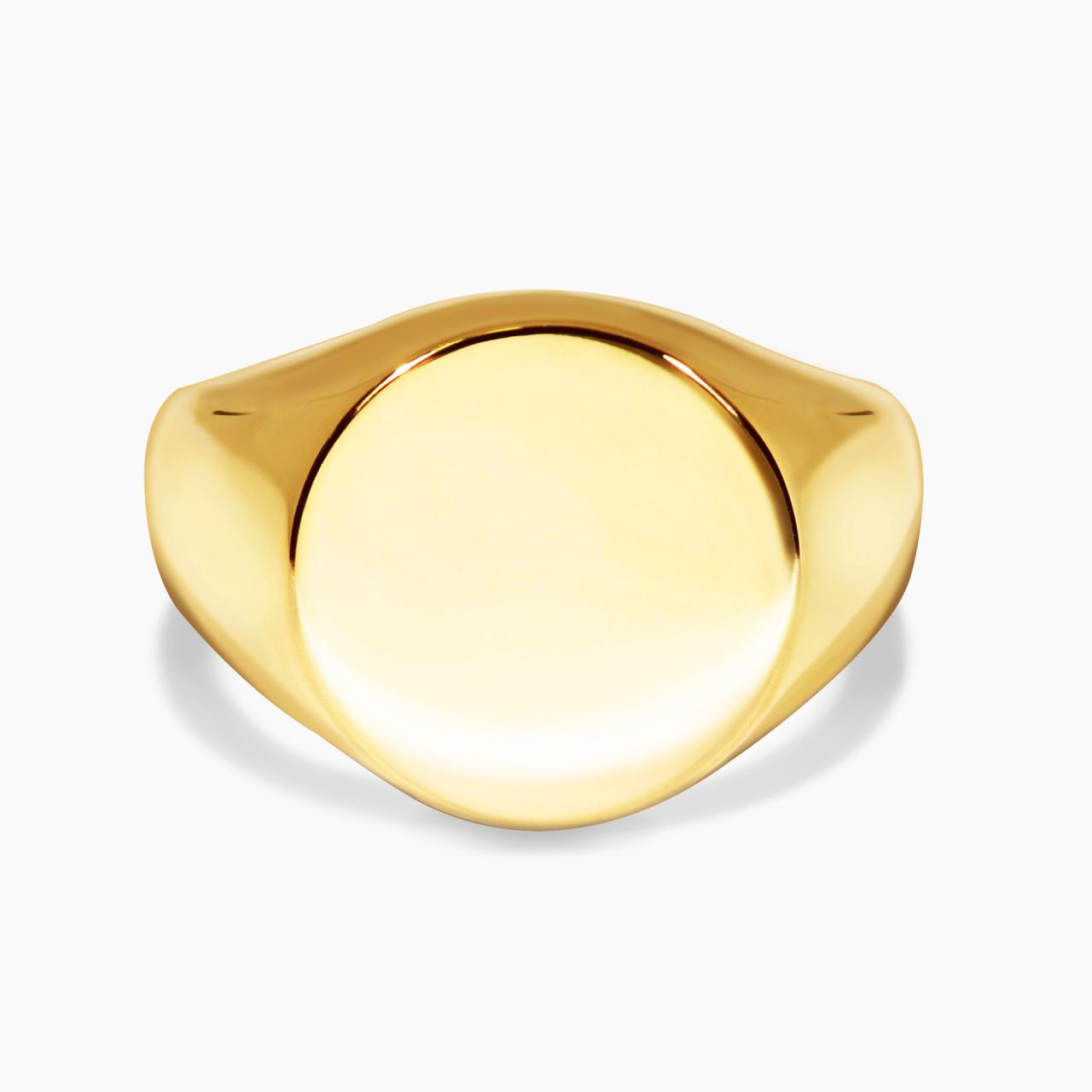 18ct yellow gold round signet ring – House of Cerrone