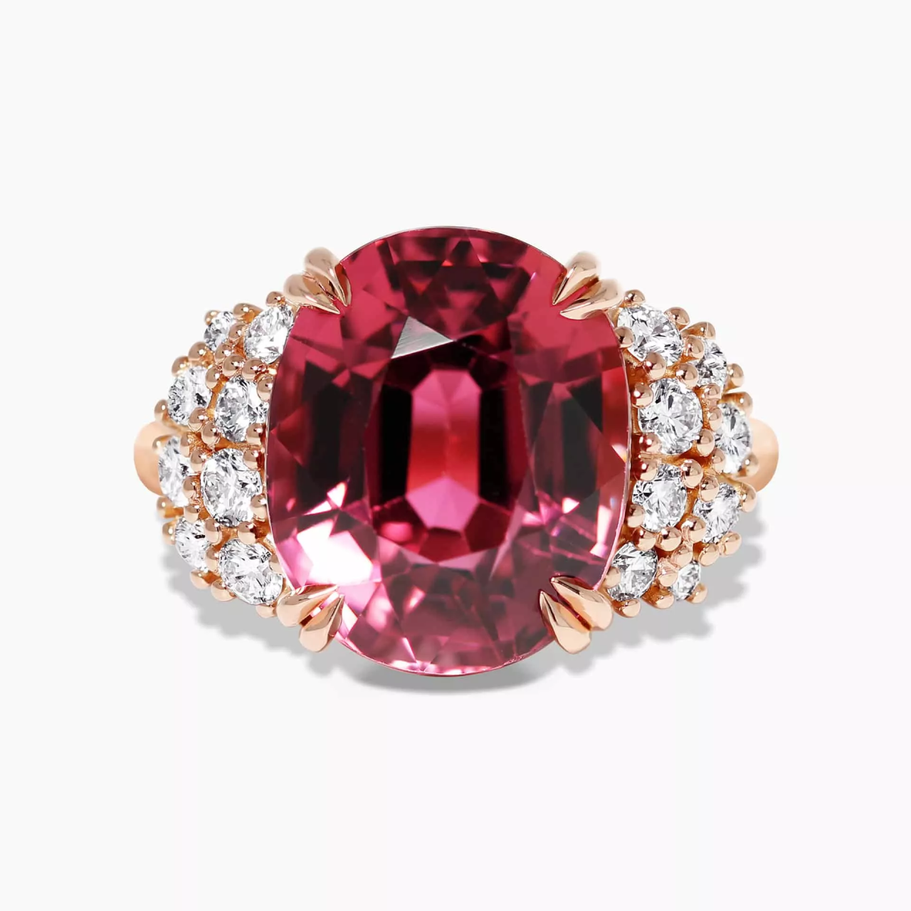 ‘THE BUSALLA ROSE’ 18ct rose gold 11.02ct oval pink tourmaline & diamond ring