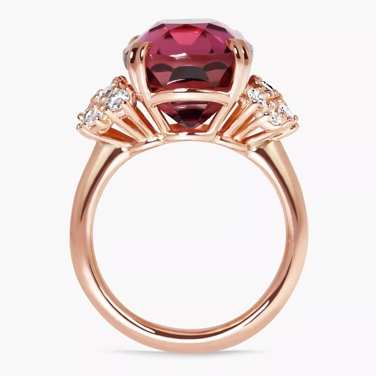 ‘THE BUSALLA ROSE’ 18ct rose gold 11.02ct oval pink tourmaline & diamond ring