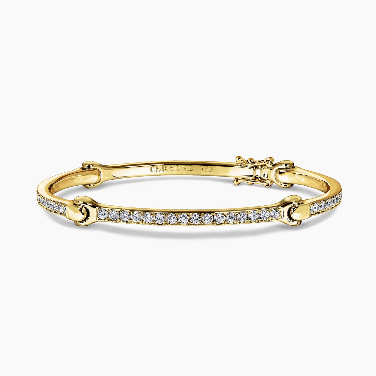 Sensi - 18ct yellow gold diamond dog bone bracelet