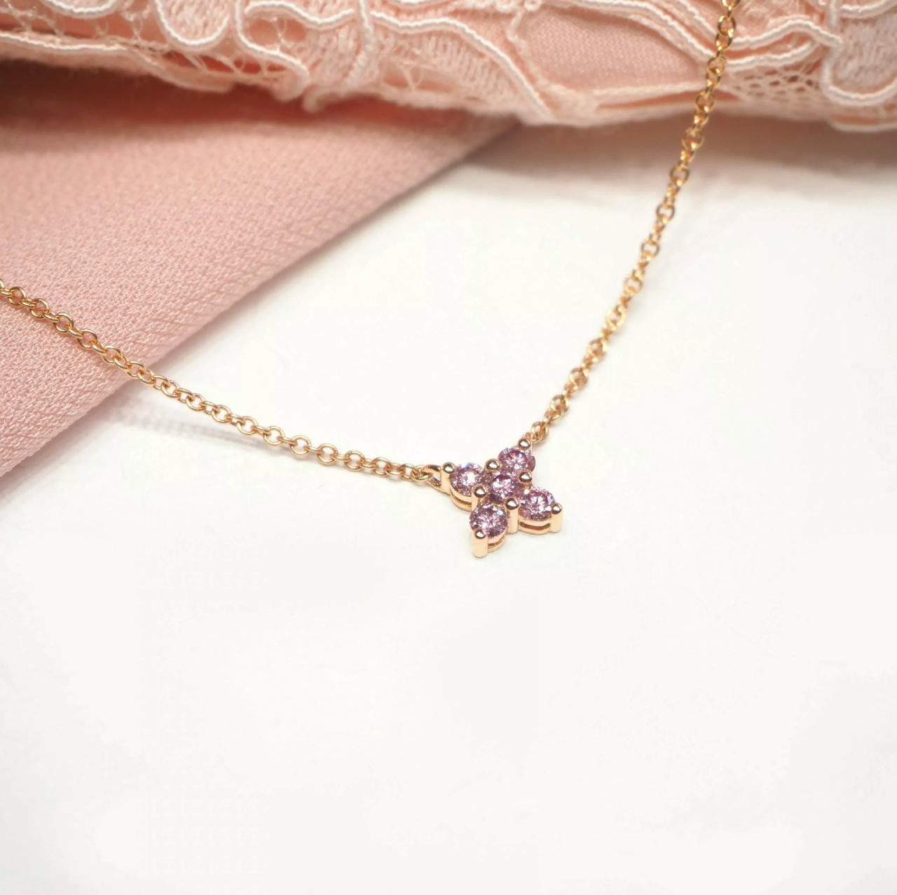 18ct rose gold Australian Argyle Pink Diamond Necklace