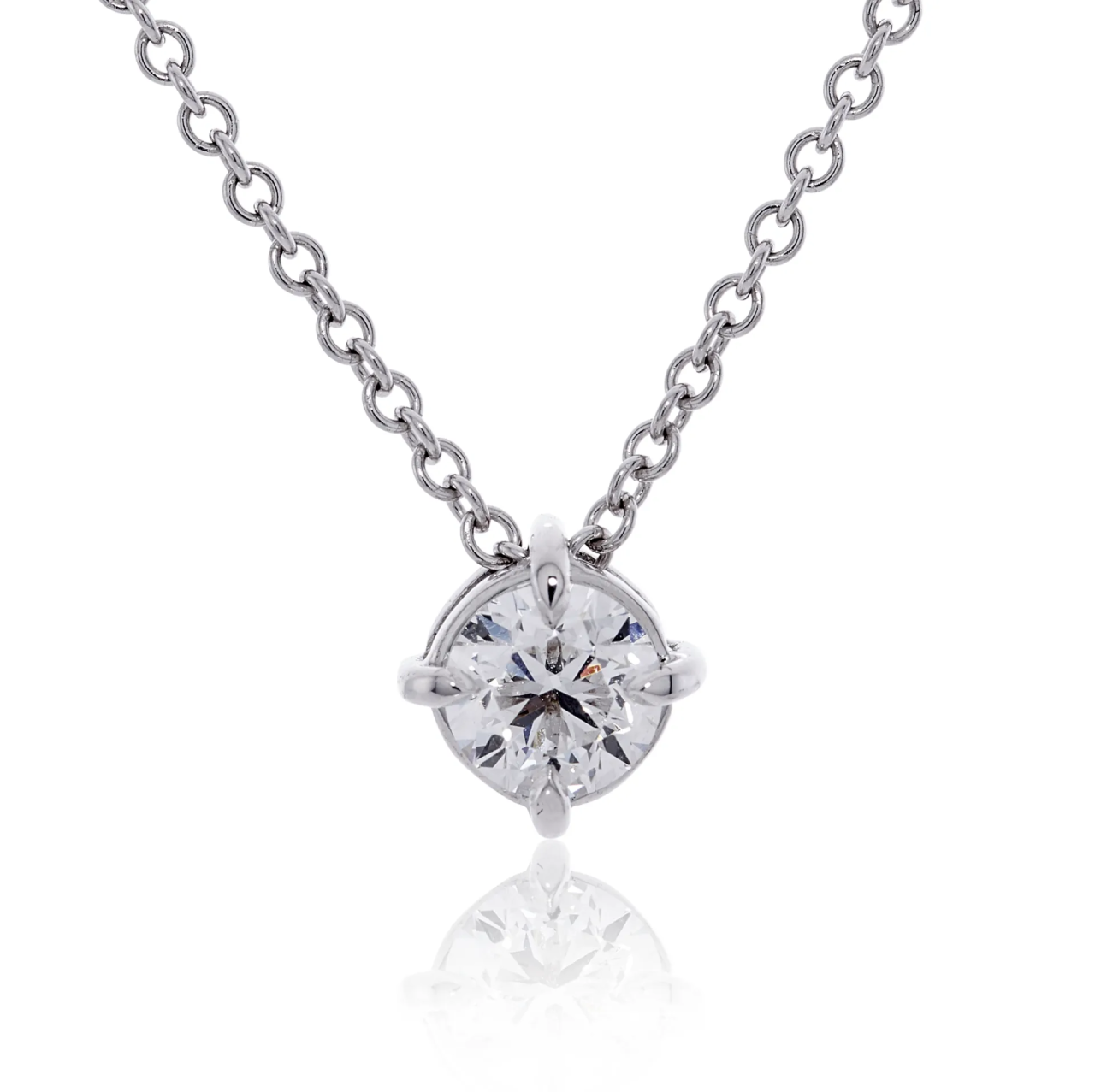 18ct white gold 0.46ct round brilliant cut diamond necklace