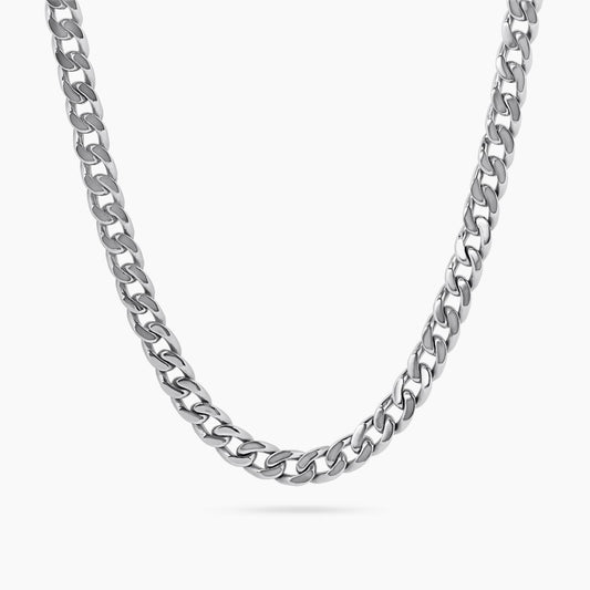 18ct white gold 60cm curb chain