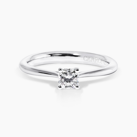 18ct white gold 0.35ct G VVS radiant cut diamond solitaire ring