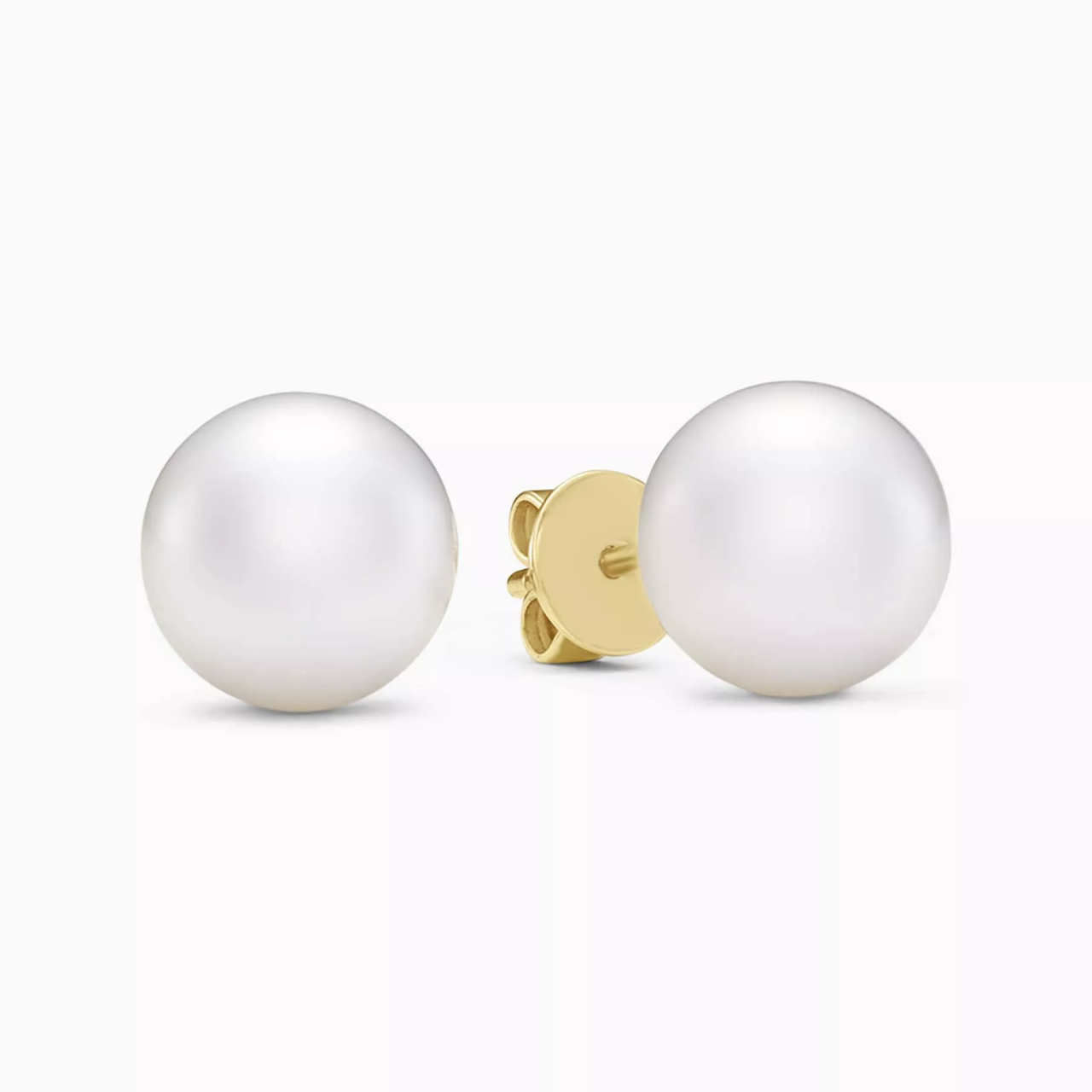 18ct yellow gold 9.3mm South Sea pearl stud earrings