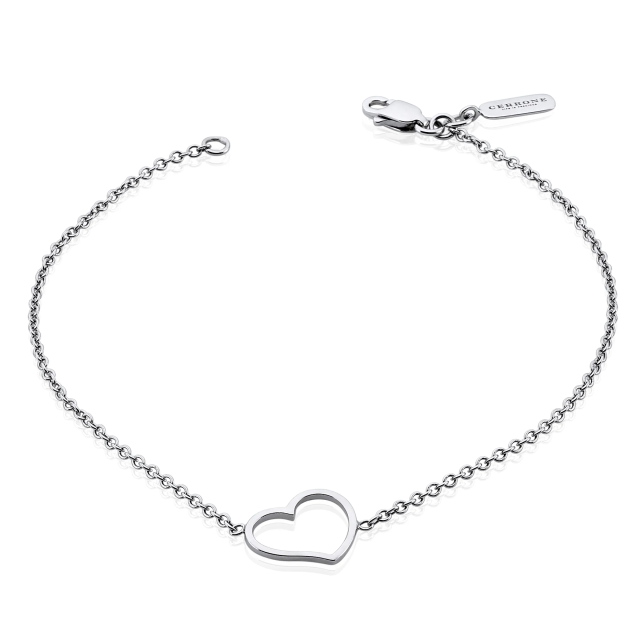 18ct white gold heart bracelet