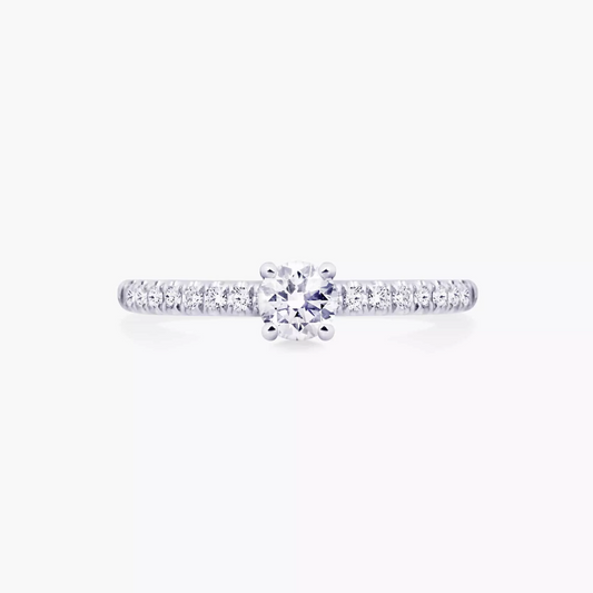 Platinum 0.40ct G SI1 round brilliant cut diamond ring