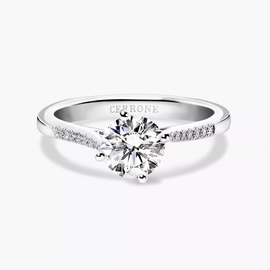 18ct white gold 1.06ct M SI2 round brilliant cut diamond ring