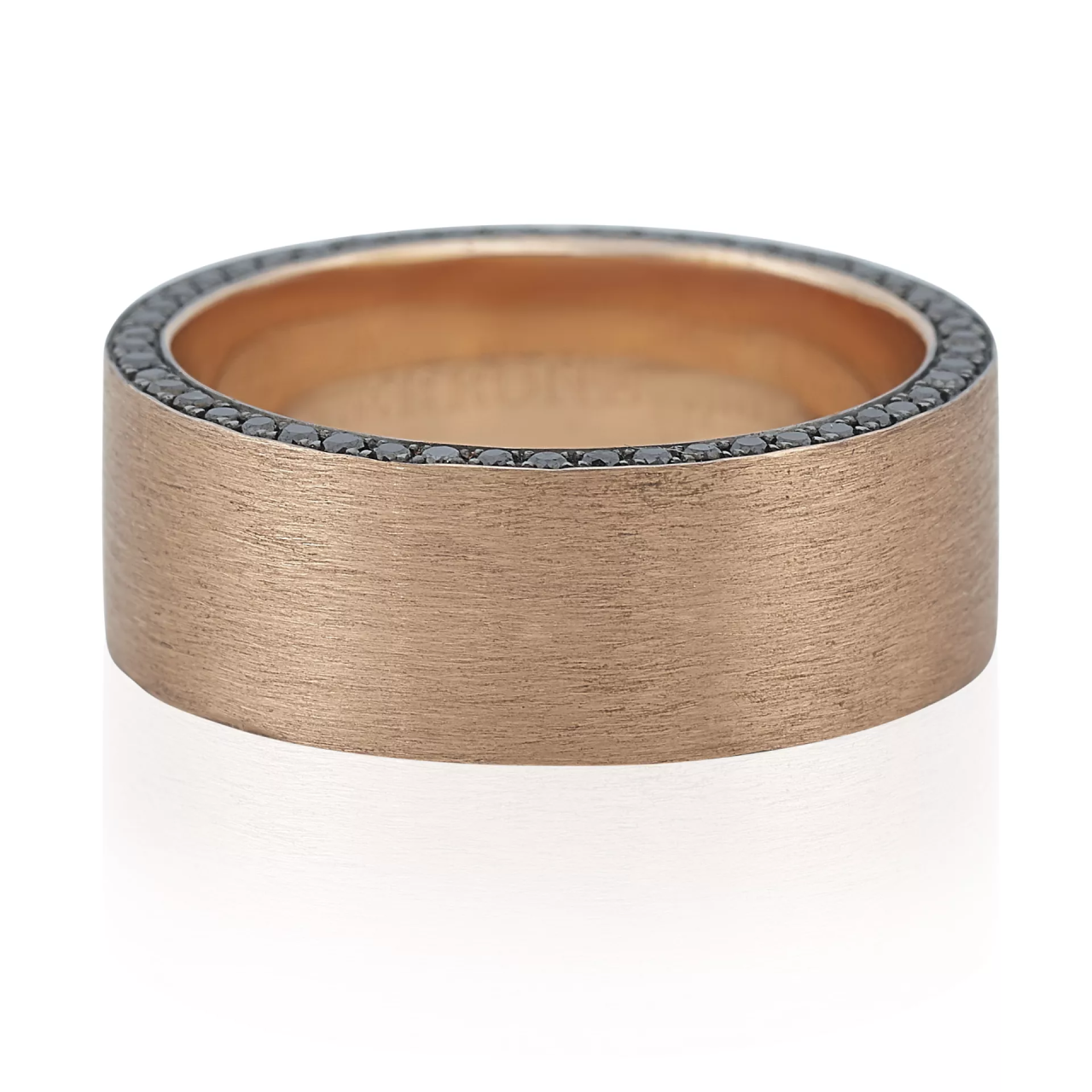 18ct rose gold 100=0.57ct black round brilliant cut diamonds Mens ring