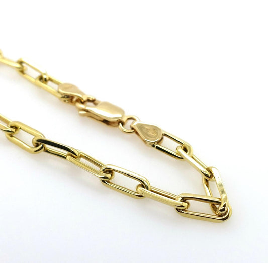 18ct yellow gold paperclip chain with a parrot clasp 50cm