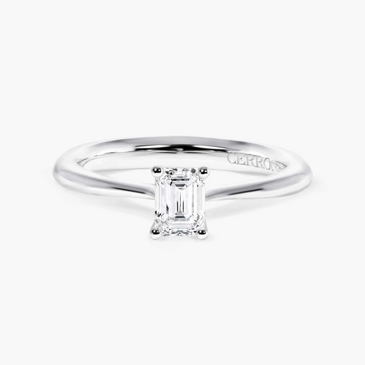 PUGLIA - 18ct white gold 0.50ct G VS emerald cut diamond solitaire ring