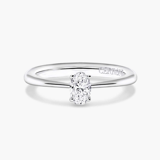 PUGLIA - 18ct white gold 0.30ct F VS2 oval diamond solitaire ring