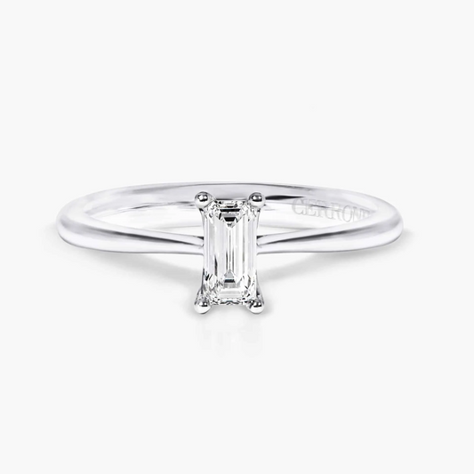PUGLIA - 18ct white gold 0.37ct F VS baguette cut diamond solitaire ring