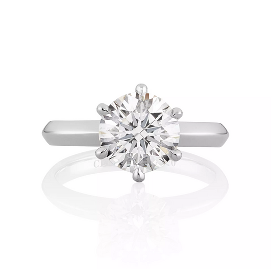 ROME - 18ct white gold six claw knife edge solitaire diamond ring