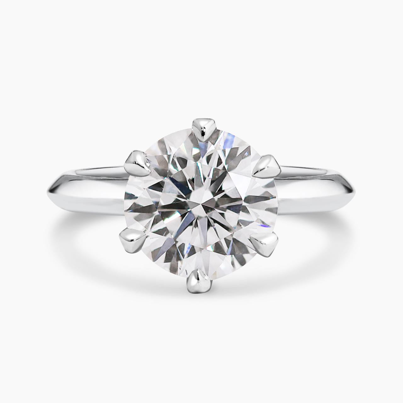 ROME - 18ct white gold 3.07ct Round brilliant cut LAB Grown diamond solitaire ring
