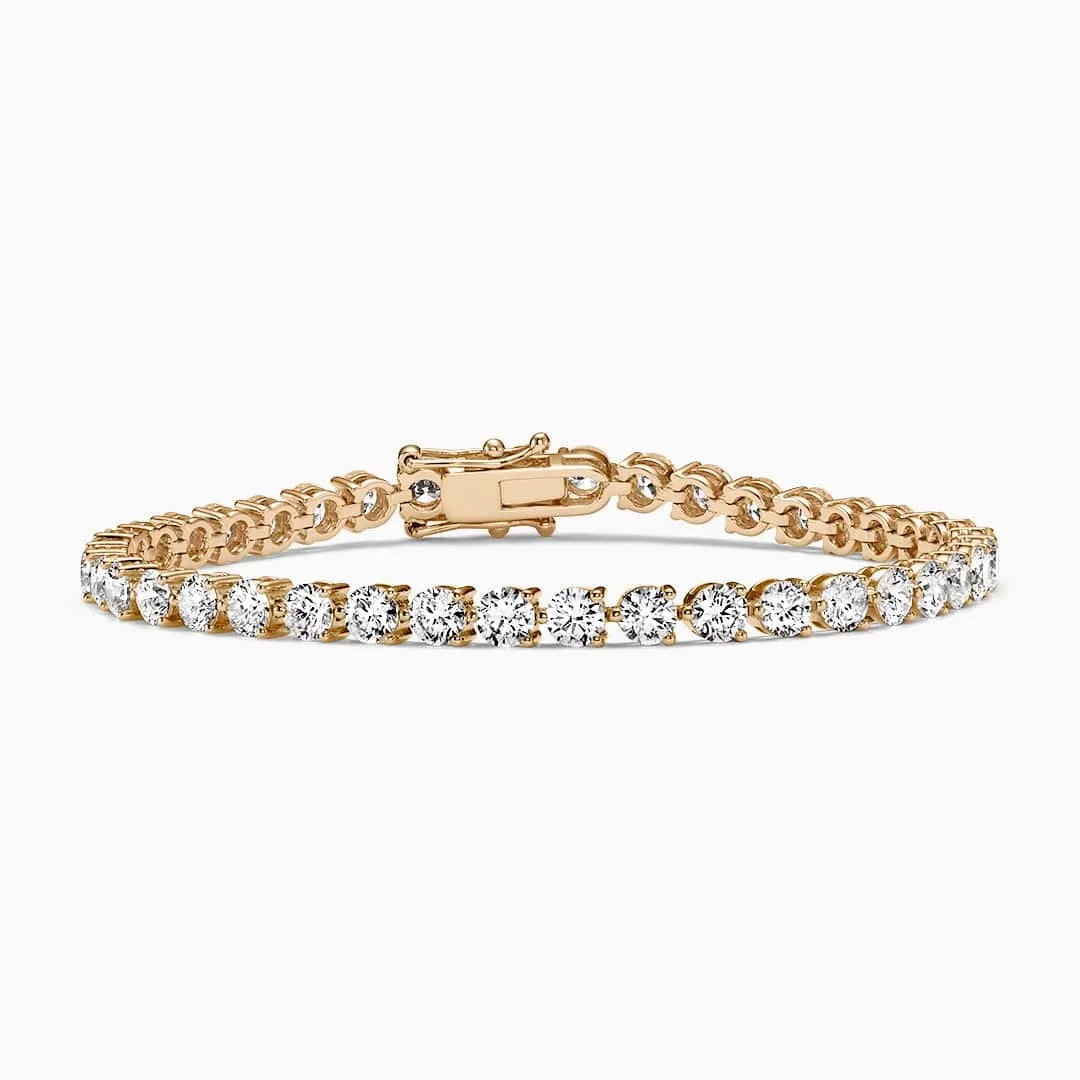 18ct rose gold 40=8.70ct diamond tennis bracelet
