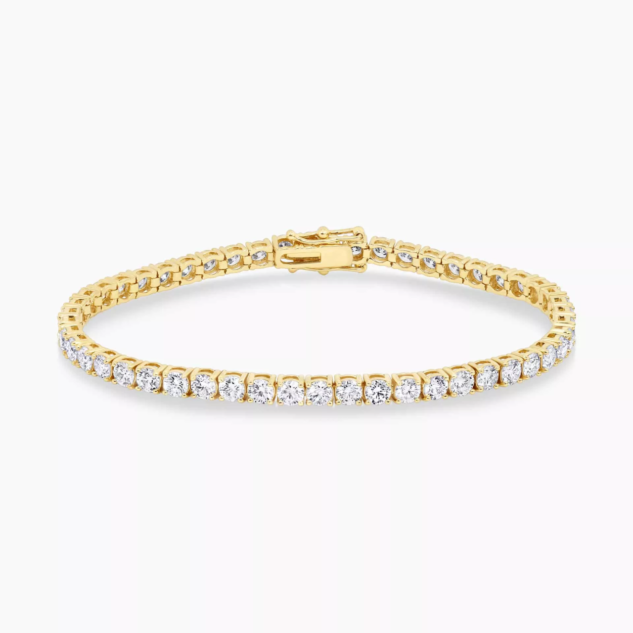 18ct yellow gold Round brilliant cut diamond tennis bracelet