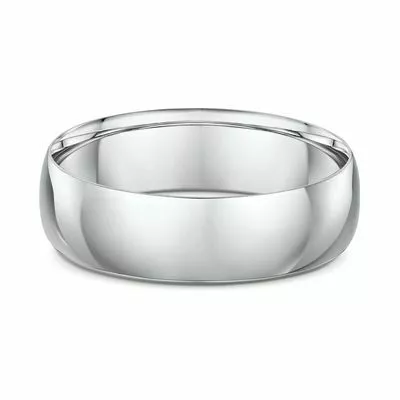18ct white gold plain 6.20mm rounded wedding ring