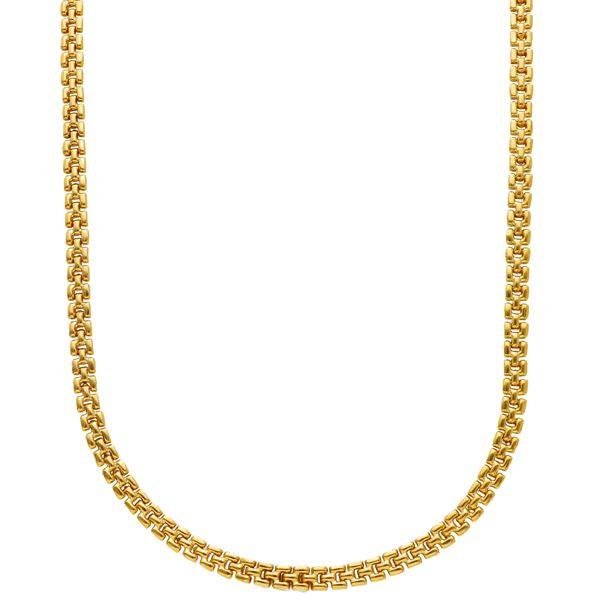18ct yellow gold 43cm brick link chain with lobster clasp