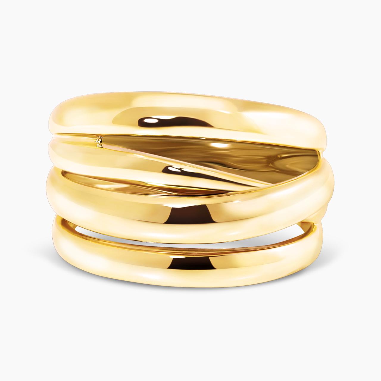 18ct yellow gold twisted design ring