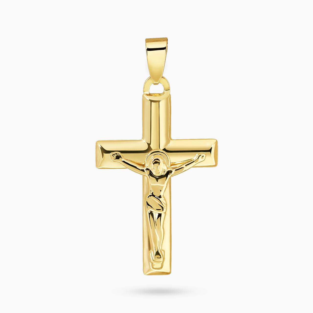 18ct yellow gold crucifix pendant