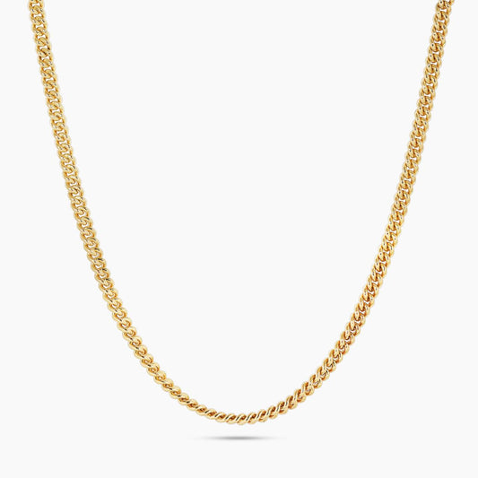 18ct yellow gold 50cm round curb link chain with lobster clasp