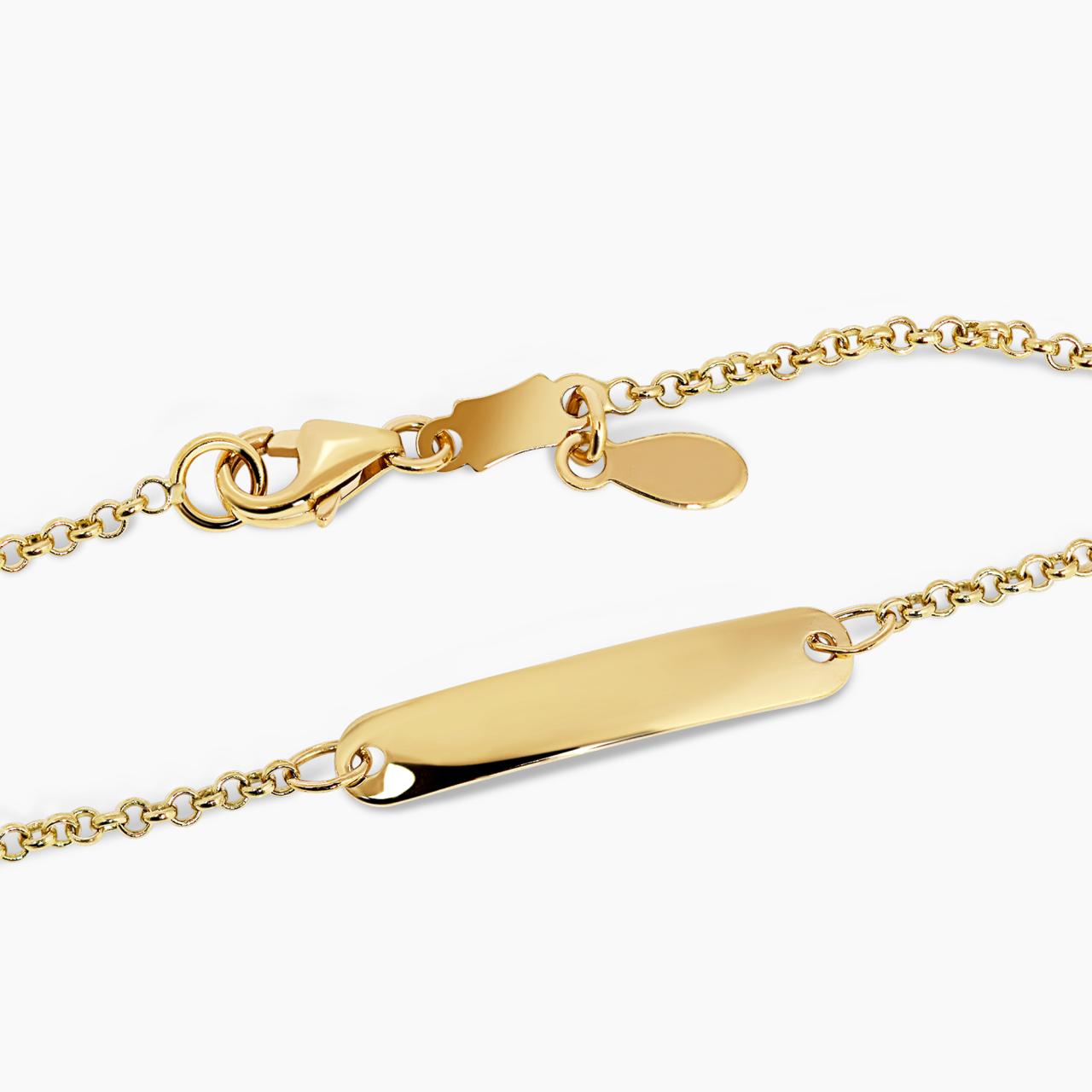 18ct yellow gold baby ID bracelet 14cm