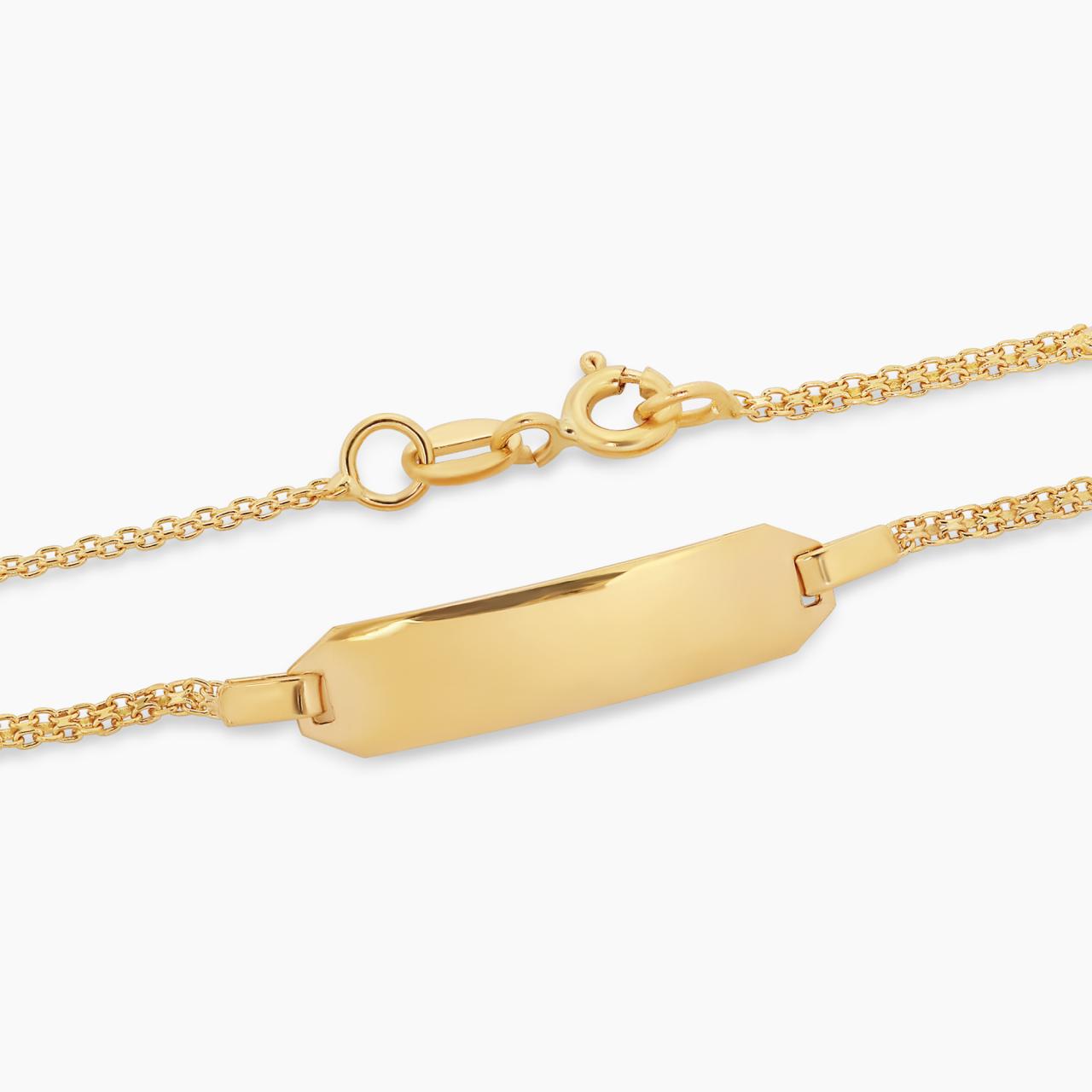 18ct yellow gold baby ID bracelet