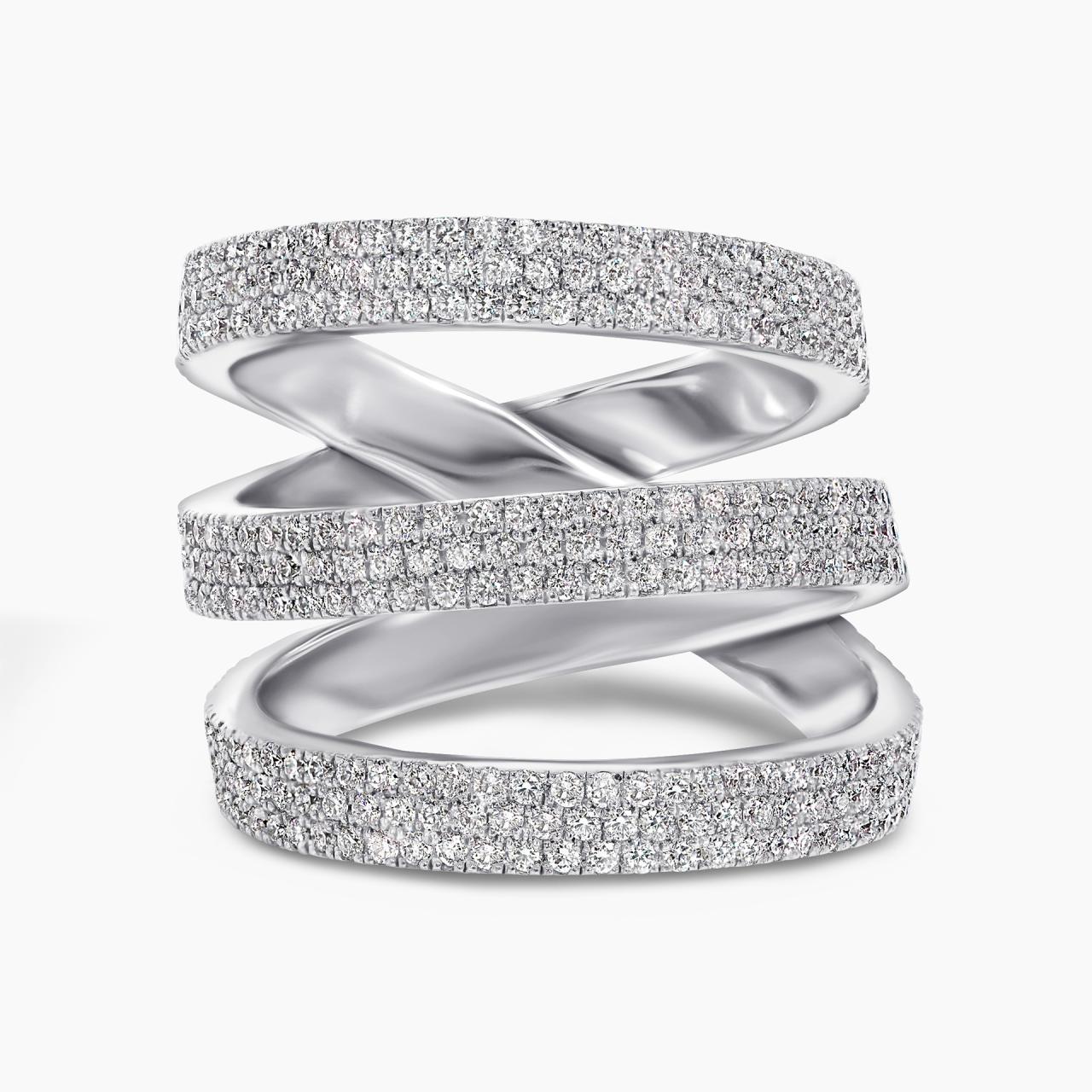 18ct white gold 1.85ct micro pave set round brilliant cut diamonds ring