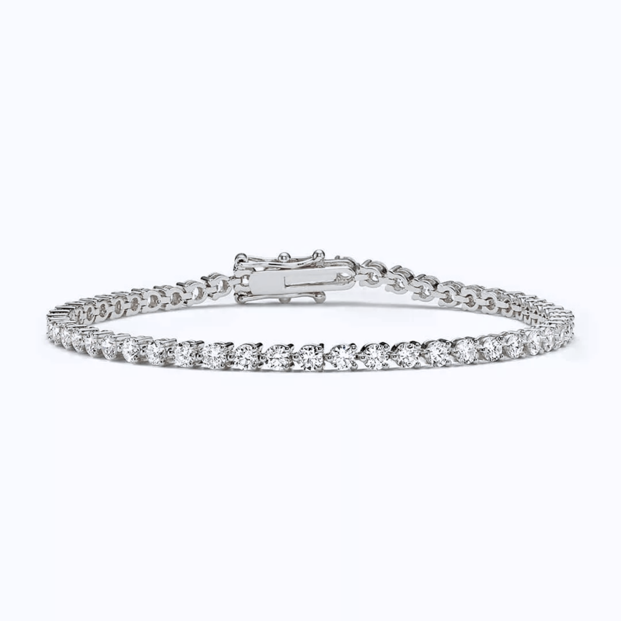 18ct white gold 49=5.43ct round brilliant cut LAB Grown diamond tennis bracelet