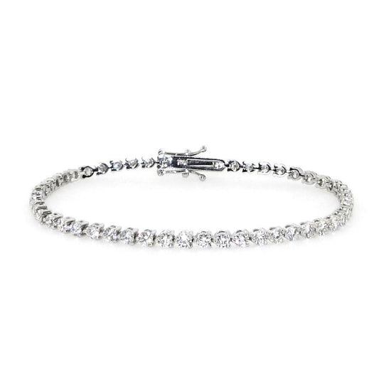 18ct white gold 52=4.28ct round brilliant cut lab grown diamond tennis bracelet