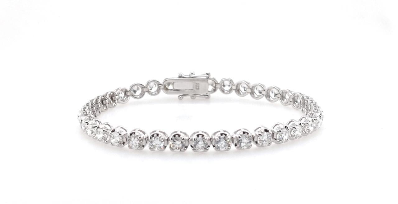 18ct white gold 6.38ct round brilliant cut LAB Grown Diamond tennis bracelet