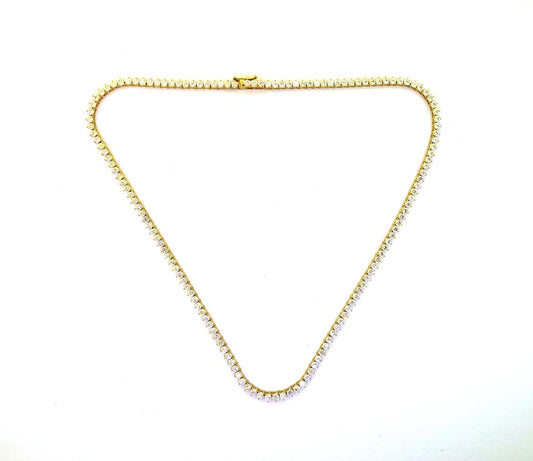 18ct yellow gold 9.28ct LAB Grown Diamond tennis necklace in a three claw setting
