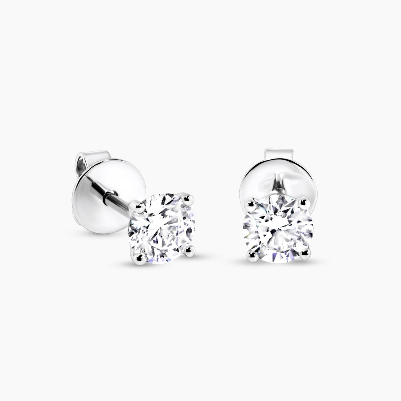 18ct white gold 2=0.91ct round brilliant cut LAB Grown diamond stud earrings