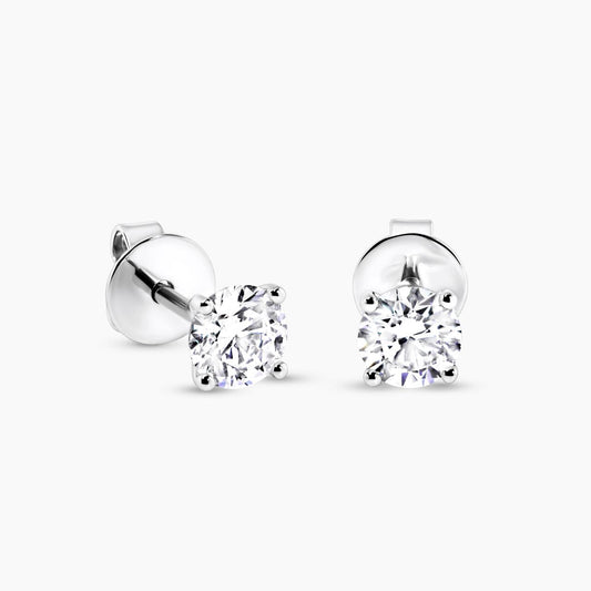 18ct white gold 2=0.91ct round brilliant cut LAB Grown diamond stud earrings