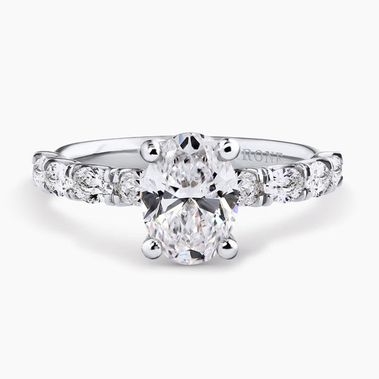 Platinum 1.51ct oval brilliant cut diamond ring in  four claw setting