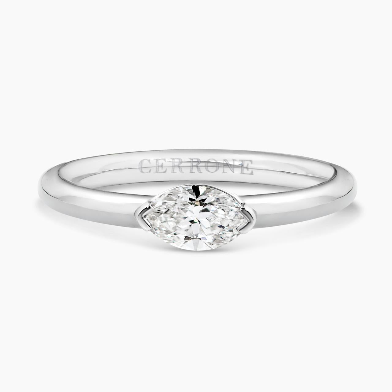 Platinum 0.40ct marquise diamond ring