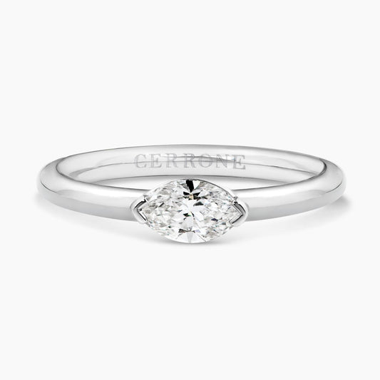 Platinum 0.40ct marquise diamond ring