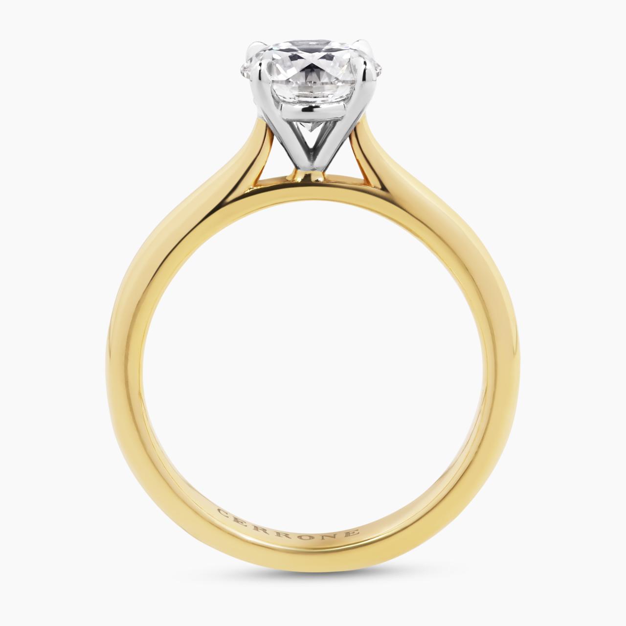 18ct yellow and white gold 1.20ct round brilliant cut LAB Grown diamond solitaire ring
