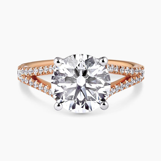 18ct rose and white gold round brilliant cut diamond ring