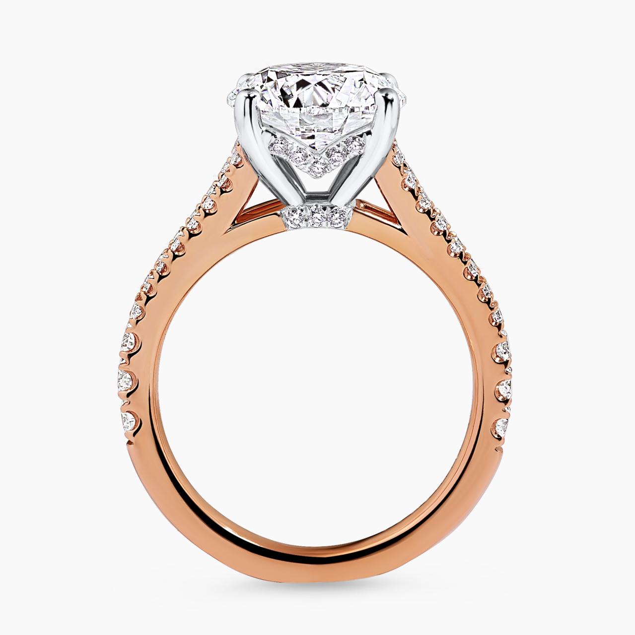 18ct rose and white gold round brilliant cut diamond ring