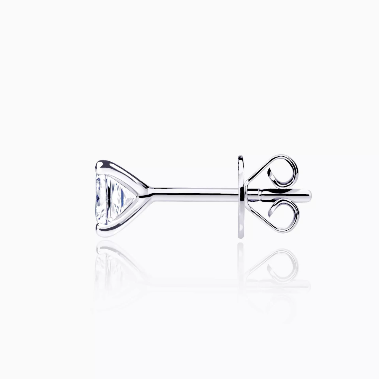 18ct white gold 2=1.01ct princess cut diamonds solitaire stud earrings